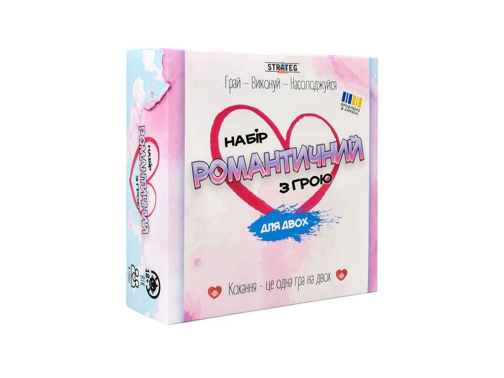 Настільна гра 30470 укр Набір романтичний з грою, в кор-ці 18-6,5-18 см ТМSTRATEG Настільна гра 30470 укр Набір романтичний з грою, в кор-ці 18-6,5-18 см ТМSTRATEG