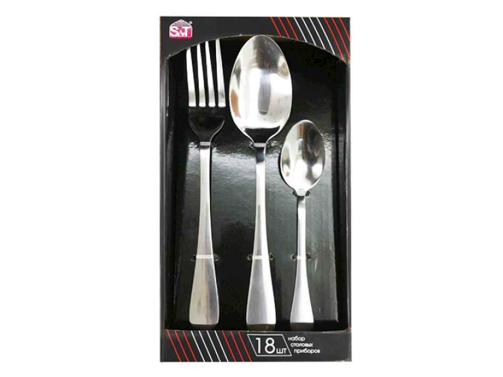 Набір столових приборів 18шт 30502-2 (6 виделок, 6 ложок, 6 десертних ложок) Family-2 ТМ SNT Набір столових приборів 18шт 30502-2 (6 виделок, 6 ложок, 6 десертних ложок) Family-2 ТМ SNT