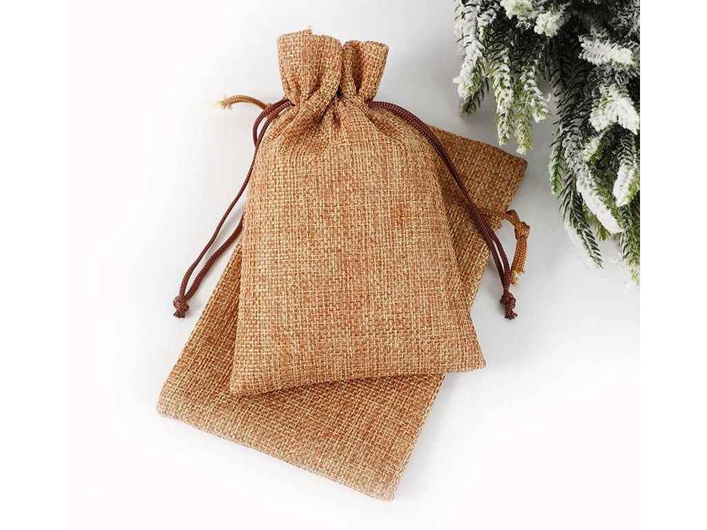 Мішечок подарунковий з мішковини 6,5*8,5см 10шт/уп Бежево-коричневий №1 арт.СП-864 ТМКИТАЙ Мішечок подарунковий з мішковини 6,5*8,5см 10шт/уп Бежево-коричневий №1 арт.СП-864 ТМКИТАЙ