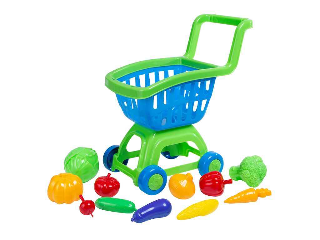 Візок з овочами зелено-синій арт.010/5 ТМ BAMSIC Візок з овочами зелено-синій арт.010/5 ТМ BAMSIC