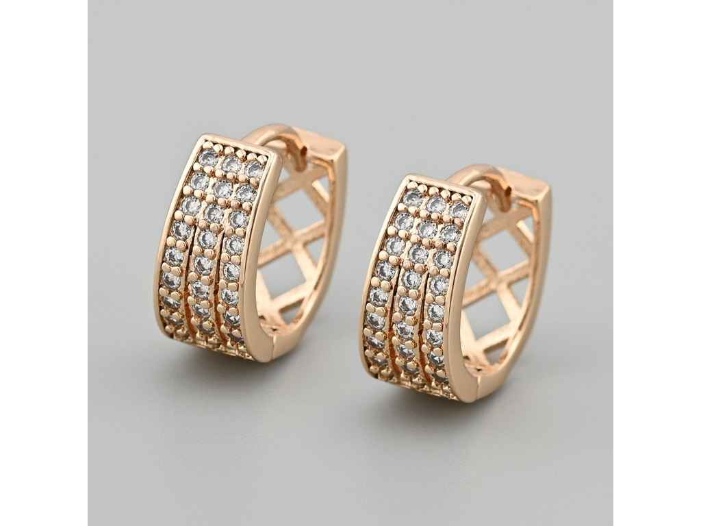 Сережки англійська застібка 49277 розмір 15х7мм білі фіаніти вага 3.8г позолота 18К ТМ XUPING Сережки англійська застібка 49277 розмір 15х7мм білі фіаніти вага 3.8г позолота 18К ТМ XUPING