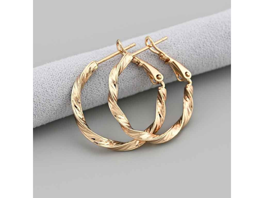 Сережки кільця Верітас 54028 розмір 25х3мм вага 3.5г позолота 18К ТМ XUPING Сережки кільця Верітас 54028 розмір 25х3мм вага 3.5г позолота 18К ТМ XUPING