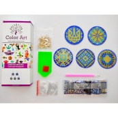 Набор брелков алмазная выкладка Украинские орнаменты BR39, 5 штук. Изображение №2 Набор брелков алмазная выкладка Украинские орнаменты BR39, 5 штук. Изображение №2