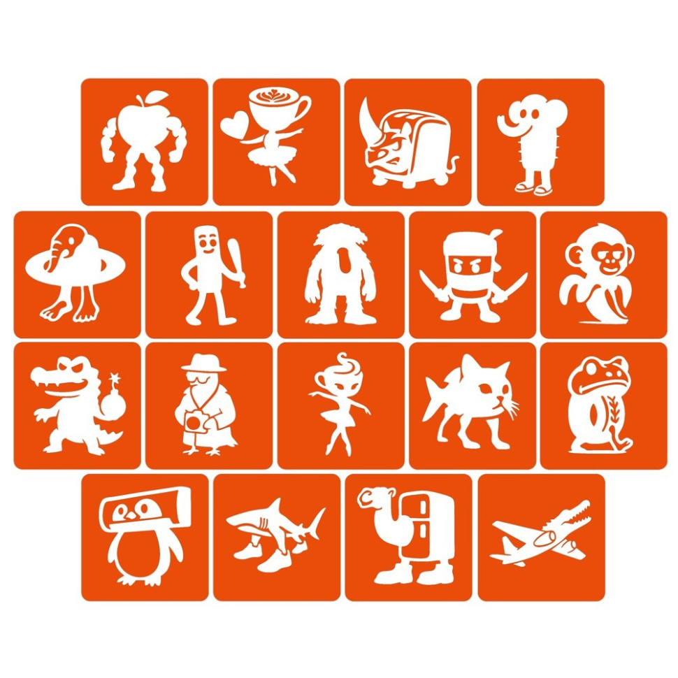 Набор трафаретов для биотату "Итальянский брейнрот №1" Italian-brainrot_5x5_18_1 Набор трафаретов для биотату "Итальянский брейнрот №1" Italian-brainrot_5x5_18_1