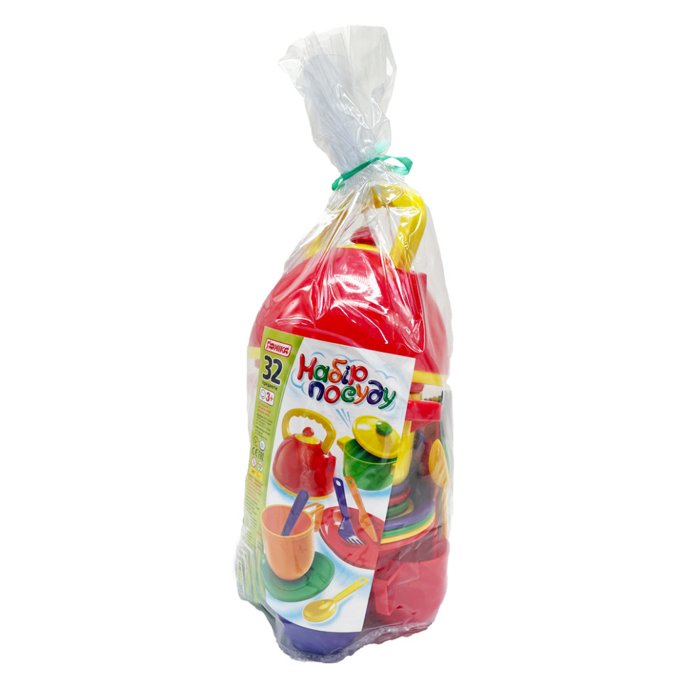 Детский игровой набор посуды 70637(Multikolor) мультицвет 32 предмета, паяный пакет Детский игровой набор посуды 70637(Multikolor) мультицвет 32 предмета, паяный пакет