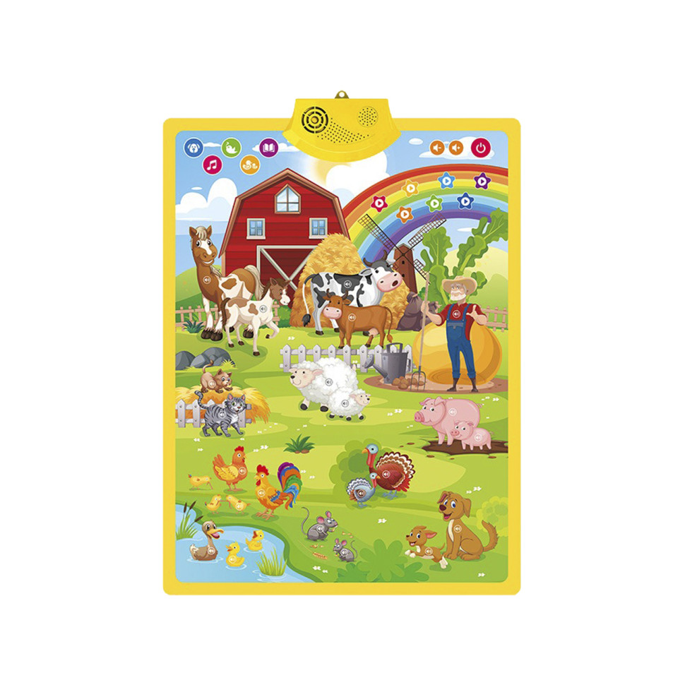 Детский плакат обучающий "У дедушки Ивана на ферме" FT 0020, 5 режимов игры Детский плакат обучающий "У дедушки Ивана на ферме" FT 0020, 5 режимов игры