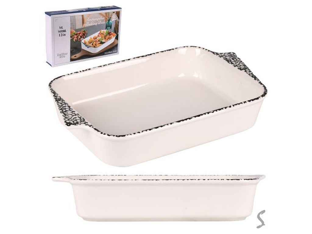 Форма для запікання кераміка Stains 800мл 25х15,5х5см R35628-S ТМ STENSON Форма для запікання кераміка Stains 800мл 25х15,5х5см R35628-S ТМ STENSON