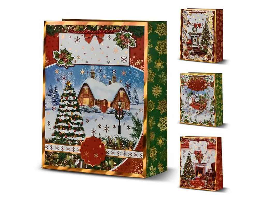 Пакет новорічний M New Years Eve 26*32*10см паперовий R33024 ТМ STENSON Пакет новорічний M New Years Eve 26*32*10см паперовий R33024 ТМ STENSON