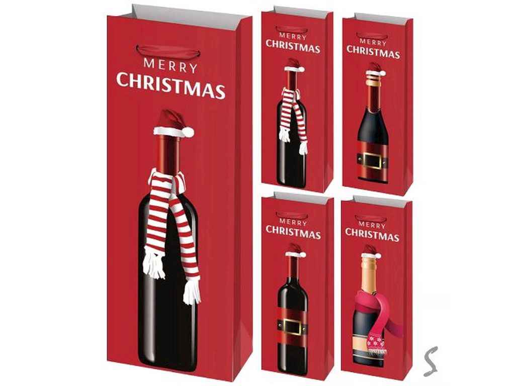 Пакет Новорічний під пляшку Merry Christmas 13*8,5*36см паперовий R96599 ТМ STENSON Пакет Новорічний під пляшку Merry Christmas 13*8,5*36см паперовий R96599 ТМ STENSON