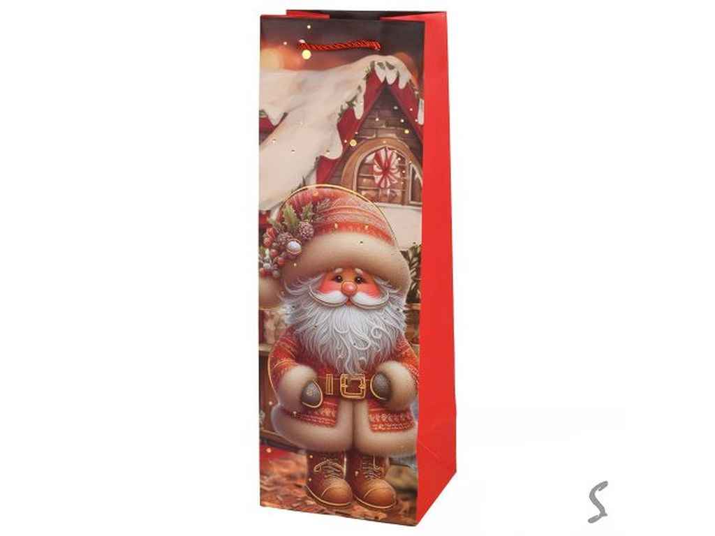 Пакет Новорічний під пляшку Santa 12*10*35см паперовий R34801 ТМ STENSON Пакет Новорічний під пляшку Santa 12*10*35см паперовий R34801 ТМ STENSON