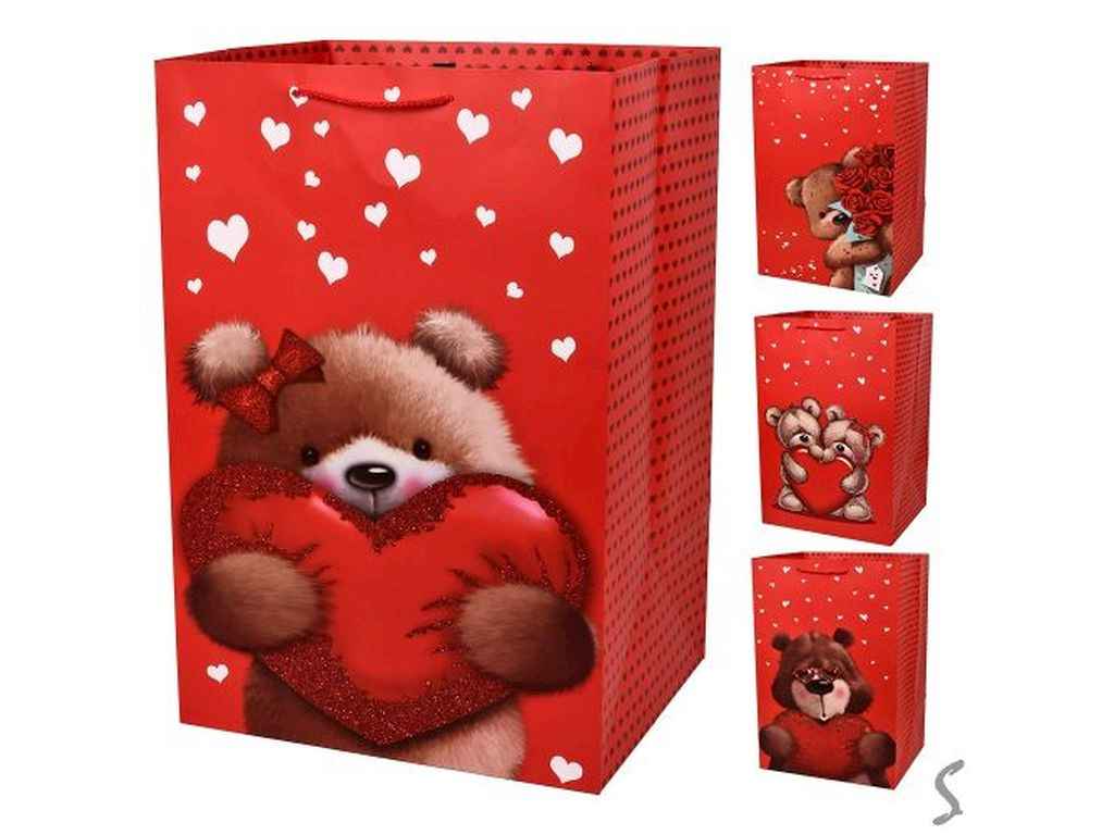 Пакет подарунковий XL Teddy heart 36*54*30см паперовий R101617 ТМ STENSON Пакет подарунковий XL Teddy heart 36*54*30см паперовий R101617 ТМ STENSON