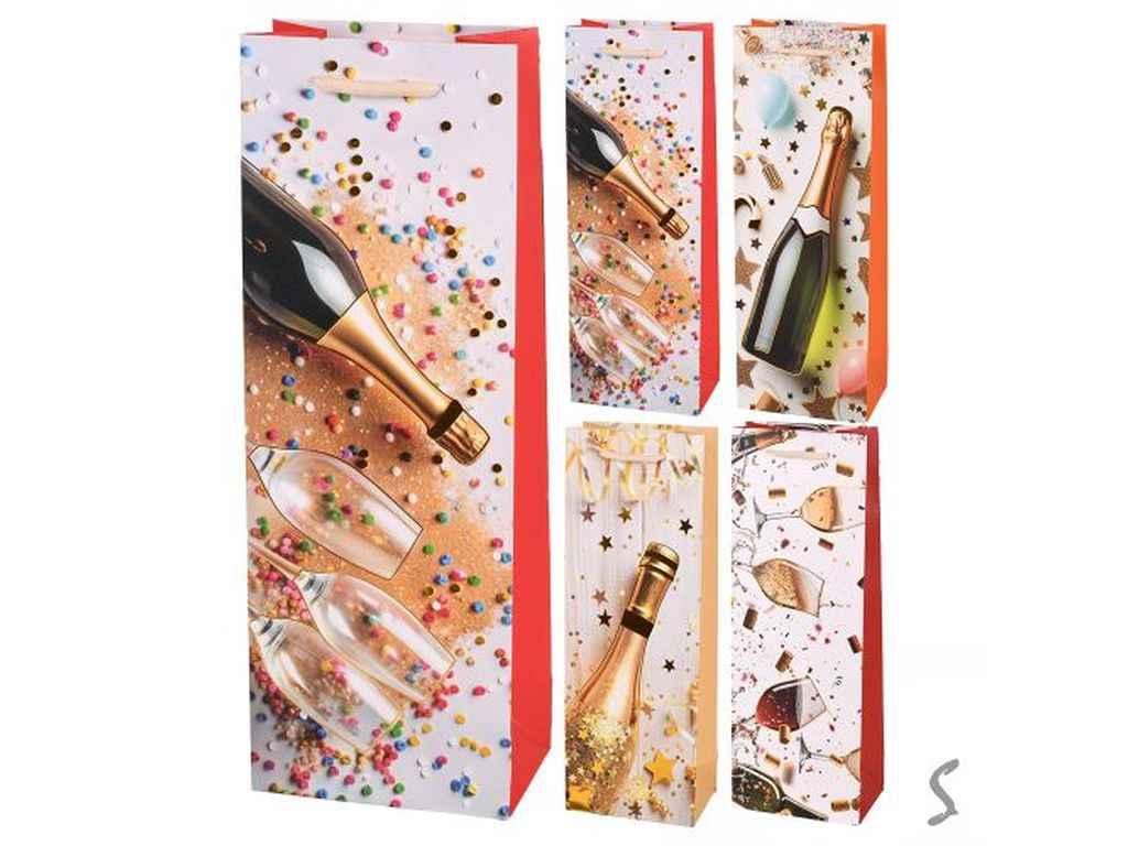 Пакет подарунковий під пляшку Party 13*8,5*36см паперовий R34514 ТМ STENSON Пакет подарунковий під пляшку Party 13*8,5*36см паперовий R34514 ТМ STENSON