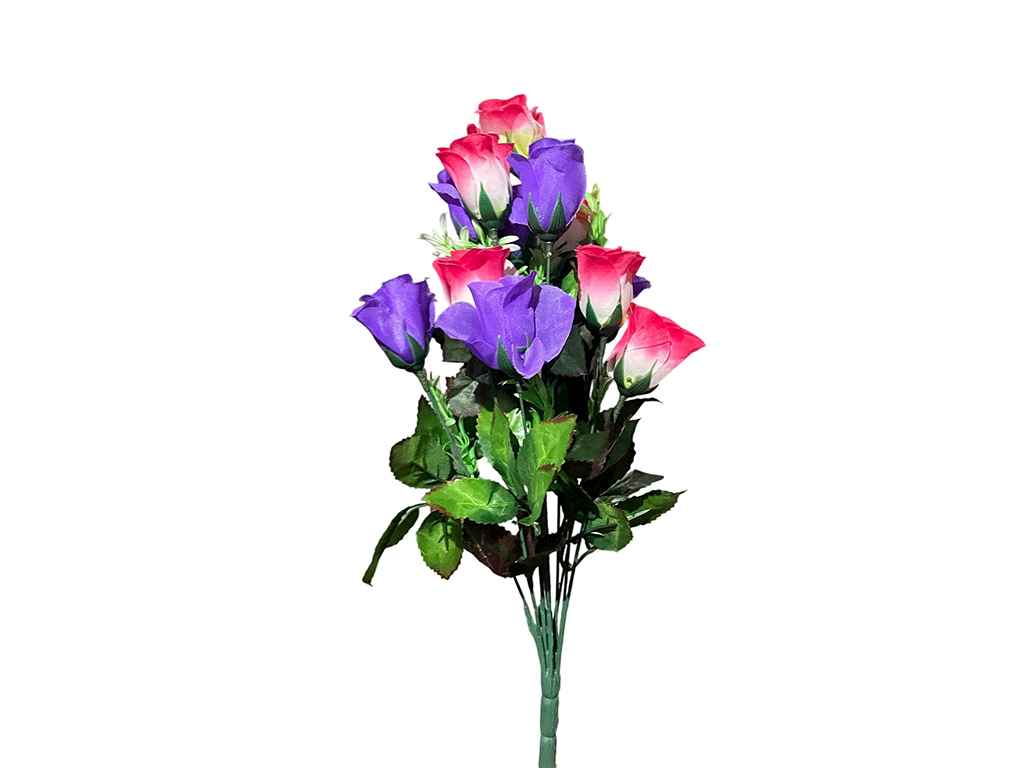 Букет штучних квітів шовк h-50см г-12 р-5,см рожево-фіолетовий арт.979/1 ТМ КИТАЙ Букет штучних квітів шовк h-50см г-12 р-5,см рожево-фіолетовий арт.979/1 ТМ КИТАЙ