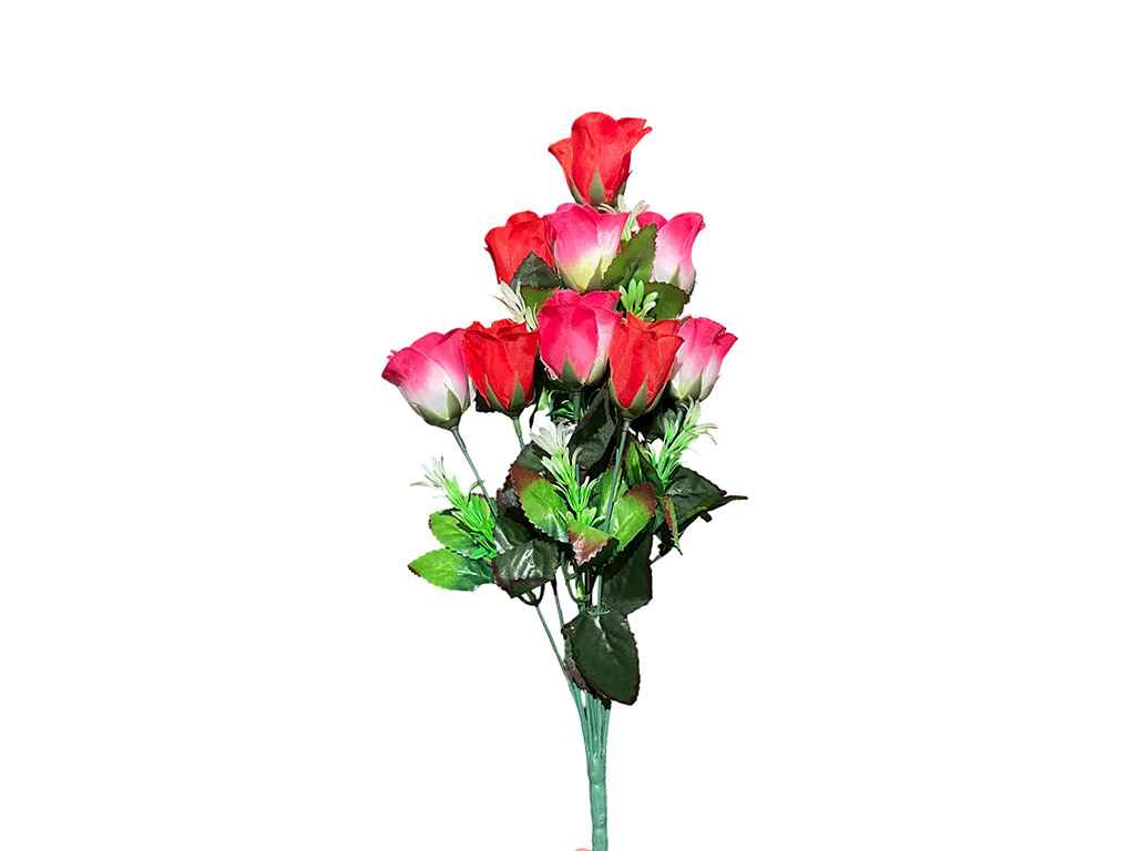 Букет штучних квітів шовк h-50см г-12 р-5,см червоно-рожевий арт.979/1 ТМ КИТАЙ Букет штучних квітів шовк h-50см г-12 р-5,см червоно-рожевий арт.979/1 ТМ КИТАЙ