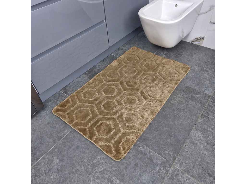 Килимок для ванної кімнати 60*100см бежевий поліпропіленовий Standard u-cut соти ТМ DARIANA Килимок для ванної кімнати 60*100см бежевий поліпропіленовий Standard u-cut соти ТМ DARIANA