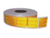 Стрічка світло-відбивна - жовта - 5х50м - сигментована - (соти-смуга) Туреччина (1бхт/50м). Зображення №2