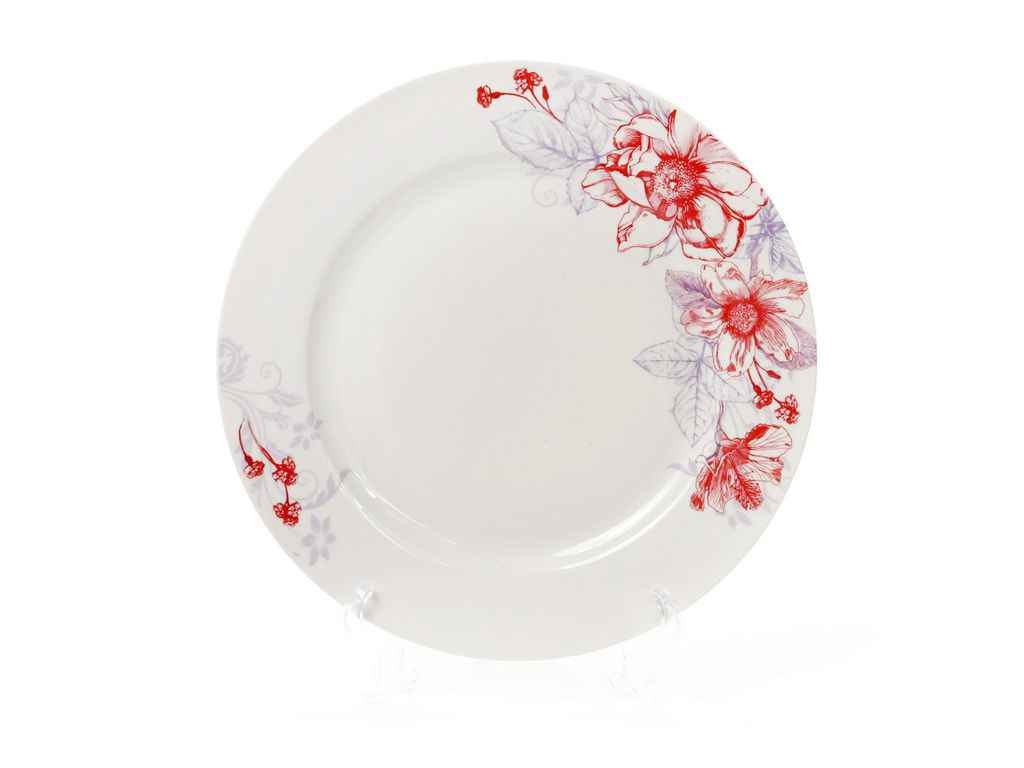 Тарілка обідня 27см порцелянова Квіти ТМ BONADI Тарілка обідня 27см порцелянова Квіти ТМ BONADI