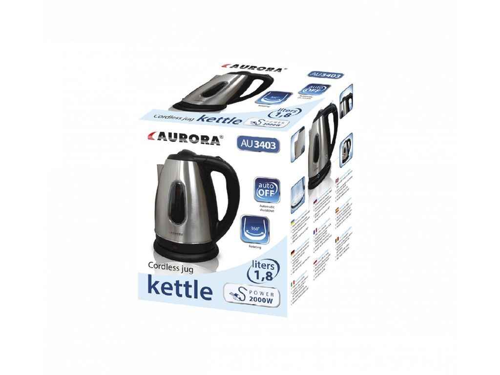 Електрочайник 1750Вт 2л нерж./пластик AU-3403 ТМ AURORA Електрочайник 1750Вт 2л нерж./пластик AU-3403 ТМ AURORA