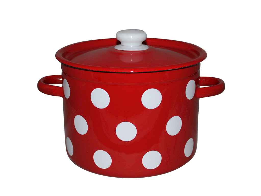 Каструля ем. 2л /4 циліндрична Білий горох (червоний) (I1610/4) ТМ IDILIA Каструля ем. 2л /4 циліндрична Білий горох (червоний) (I1610/4) ТМ IDILIA