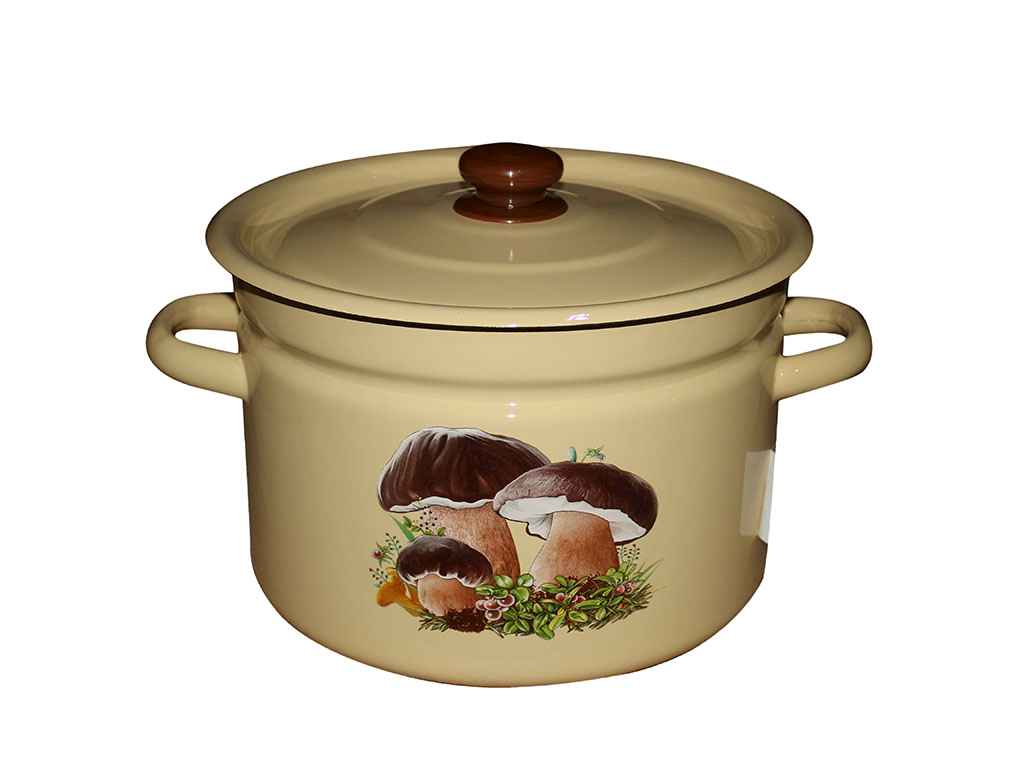 Каструля ем. 7л /2 циліндрична Гриби кремовий (I1620/2) ТМ IDILIA Каструля ем. 7л /2 циліндрична Гриби кремовий (I1620/2) ТМ IDILIA