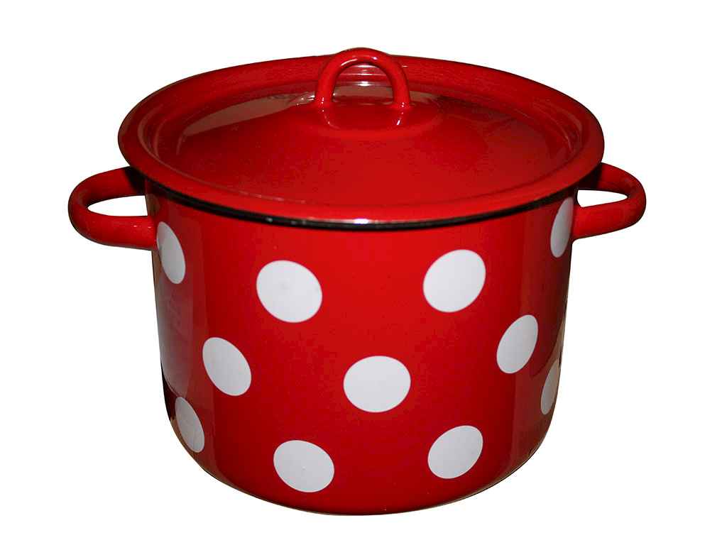 Каструля ем. 7,0л/4 циліндрична Білий горох (червоний) (I16201/4) ТМ IDILIA Каструля ем. 7,0л/4 циліндрична Білий горох (червоний) (I16201/4) ТМ IDILIA