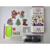 Набор брелков алмазная выкладка "Новогодние" BR25, 5 шт, с инструментами. Изображение №2