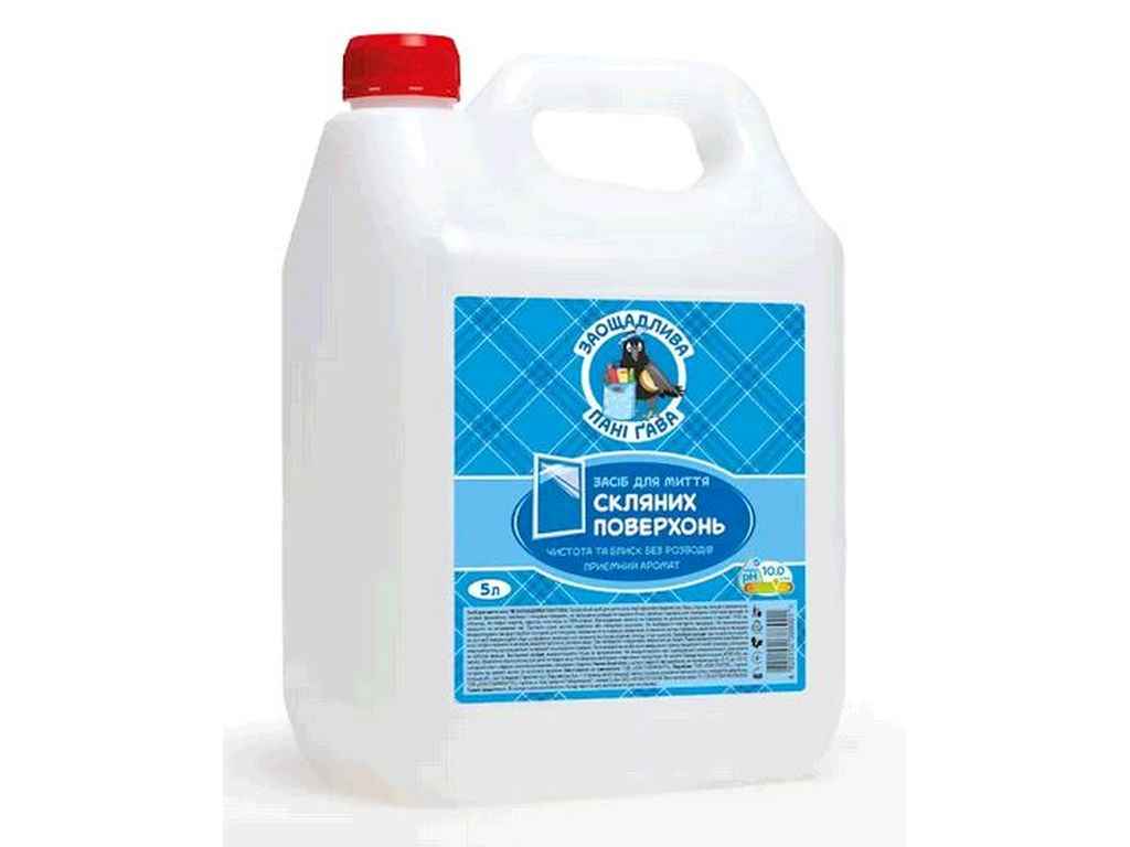 Засiб для миття скла та дзеркал 5л каністра ТМ Заощадлива Пані Гава Засiб для миття скла та дзеркал 5л каністра ТМ Заощадлива Пані Гава