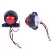 Габарит "ріжки" прямий 5*5,5см 12/24v міні червоний+білий 1+1LED "MRT" Л-010 (1шт). Зображення №2