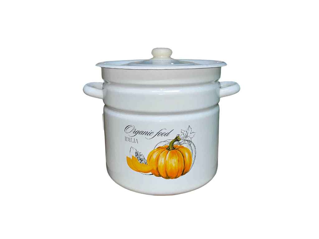 Каструля ем. 12л /2 циліндрична Гарбуз (біла) I1624/2 ТМ IDILIA Каструля ем. 12л /2 циліндрична Гарбуз (біла) I1624/2 ТМ IDILIA