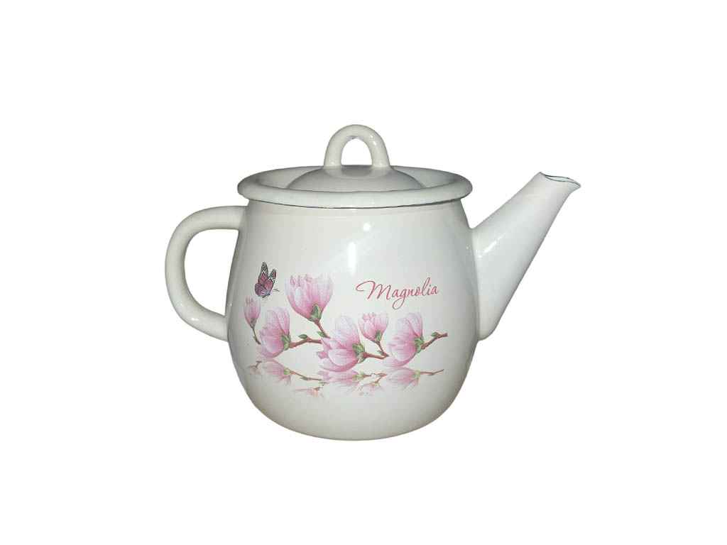 Чайник емальований 1л /2 Заварник з полою ручкою на кришці Магнолія (молочна) I27071/2 ТМ IDILIA Чайник емальований 1л /2 Заварник з полою ручкою на кришці Магнолія (молочна) I27071/2 ТМ IDILIA