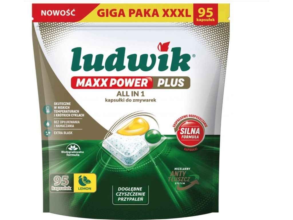 Капсули для посудомийних машин 95шт Максимальна потужність Лимон ТМ LUDWIK Капсули для посудомийних машин 95шт Максимальна потужність Лимон ТМ LUDWIK