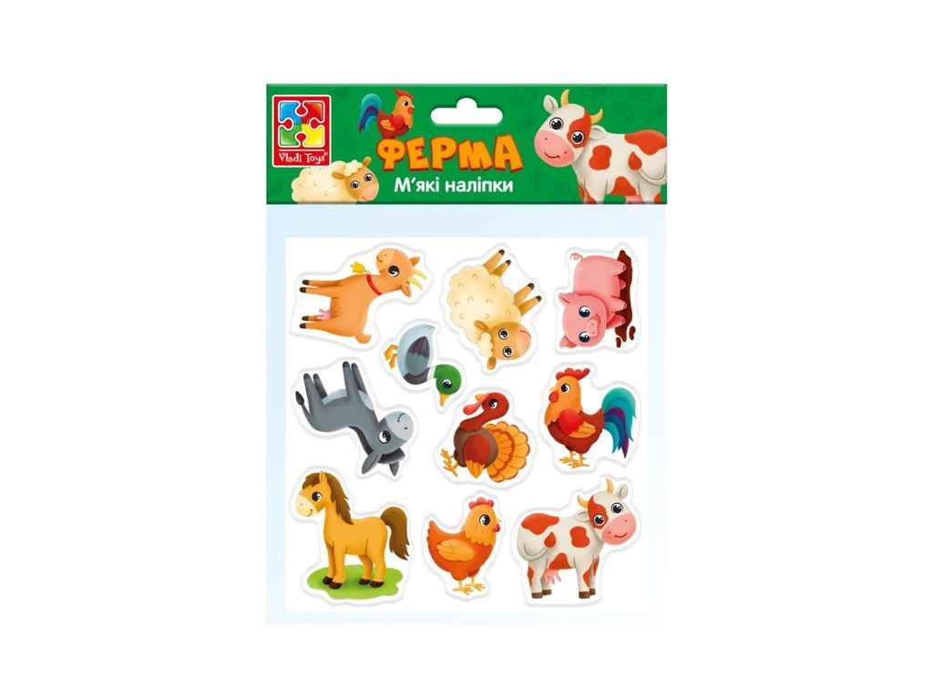Набір для творчості Мякі наліпки. Ферма VT4210-08 (укр) ТМ VLADI TOYS Набір для творчості Мякі наліпки. Ферма VT4210-08 (укр) ТМ VLADI TOYS