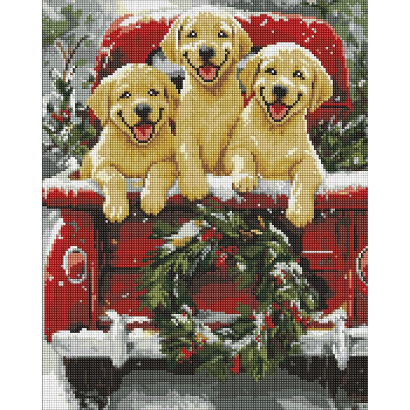 Алмазная мозаика "Собачья поездка" AMO20006, 40х50 см Алмазная мозаика "Собачья поездка" AMO20006, 40х50 см