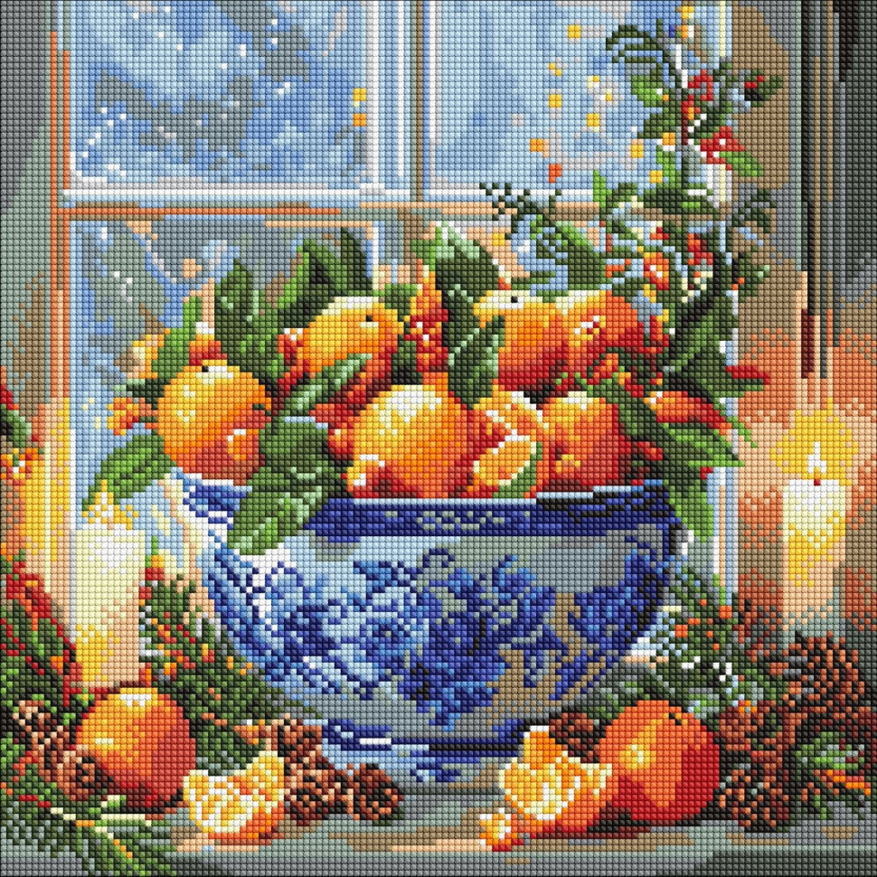 Алмазная мозаика "Цитрусы в вазе" AMO20007, 40х40 см Алмазная мозаика "Цитрусы в вазе" AMO20007, 40х40 см