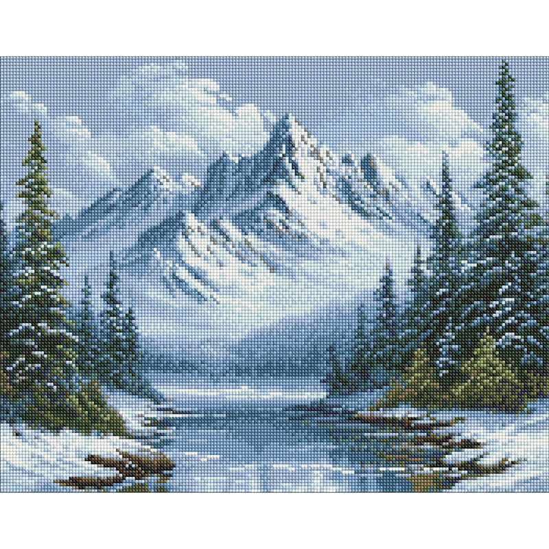 Алмазная мозаика "Морозное дыхание леса" AMO20012, 40х50 см Алмазная мозаика "Морозное дыхание леса" AMO20012, 40х50 см