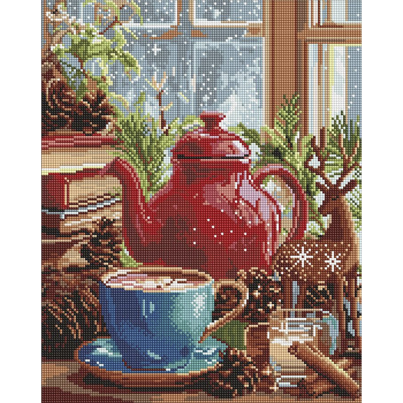 Алмазная мозаика "Зимняя атмосфера дома" AMO20016, 40х50 см Алмазная мозаика "Зимняя атмосфера дома" AMO20016, 40х50 см