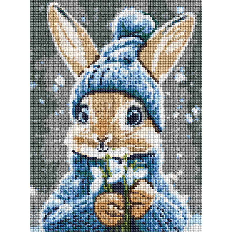 Алмазная мозаика "Кролик с подснежниками" ©art_selena_ua AMO20039, 30х40 см Алмазная мозаика "Кролик с подснежниками" ©art_selena_ua AMO20039, 30х40 см