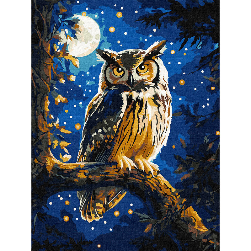 Картина по номерам "Ночная сова" ©art_selena_ua KHO6681 с красками металик 30х40 см Картина по номерам "Ночная сова" ©art_selena_ua KHO6681 с красками металик 30х40 см