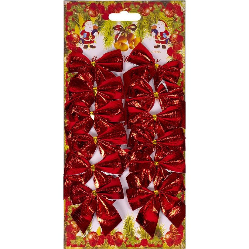 Набор праздничных красных бантиков 2035SP (98395) 12 штук Набор праздничных красных бантиков 2035SP (98395) 12 штук