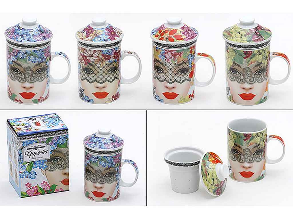 Чашка заварочна 350мл (кер. сітка) Вуаль HX124 ТМ BONADI Чашка заварочна 350мл (кер. сітка) Вуаль HX124 ТМ BONADI