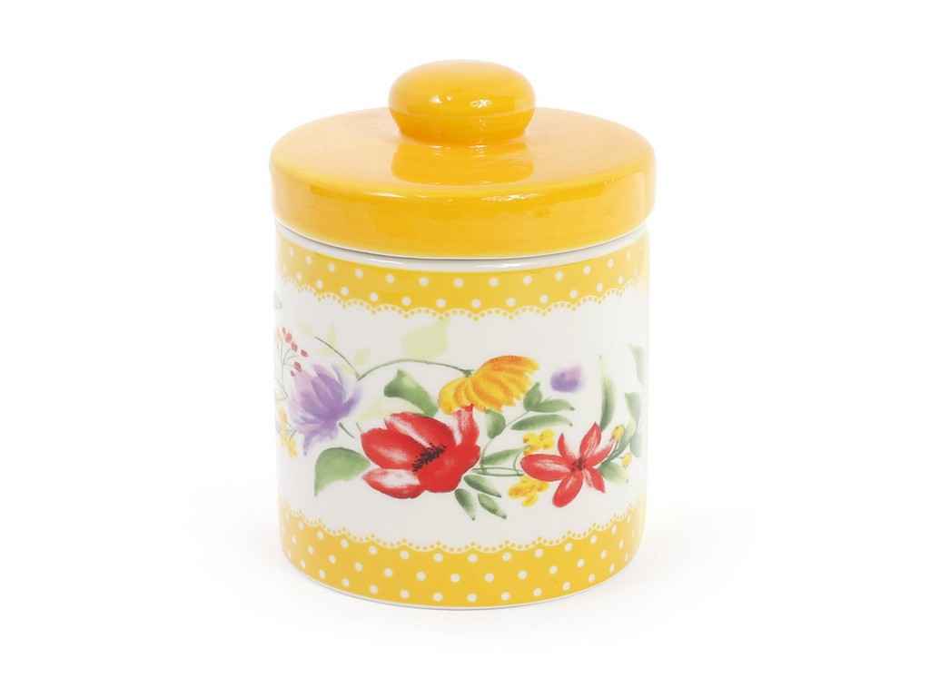 Банка керамична 350мл Акварель жовта DK0094-D ТМ BONADI Банка керамична 350мл Акварель жовта DK0094-D ТМ BONADI
