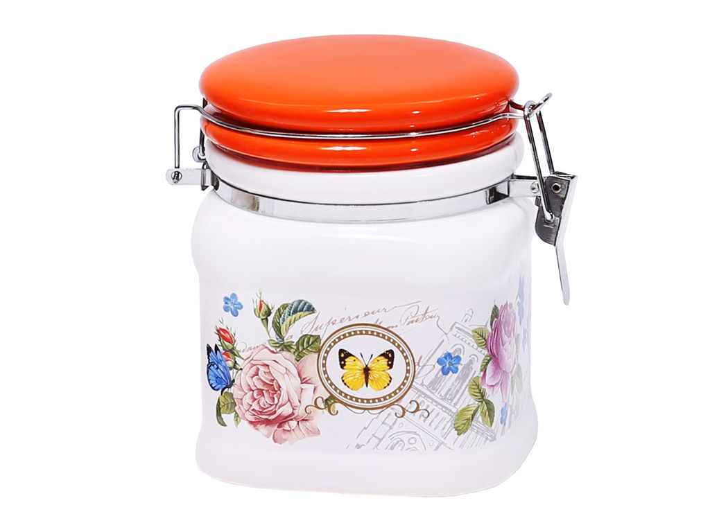 Банка 400мл керамічна на металевій затяжці Літо в Європі ТМ BONADI Банка 400мл керамічна на металевій затяжці Літо в Європі ТМ BONADI