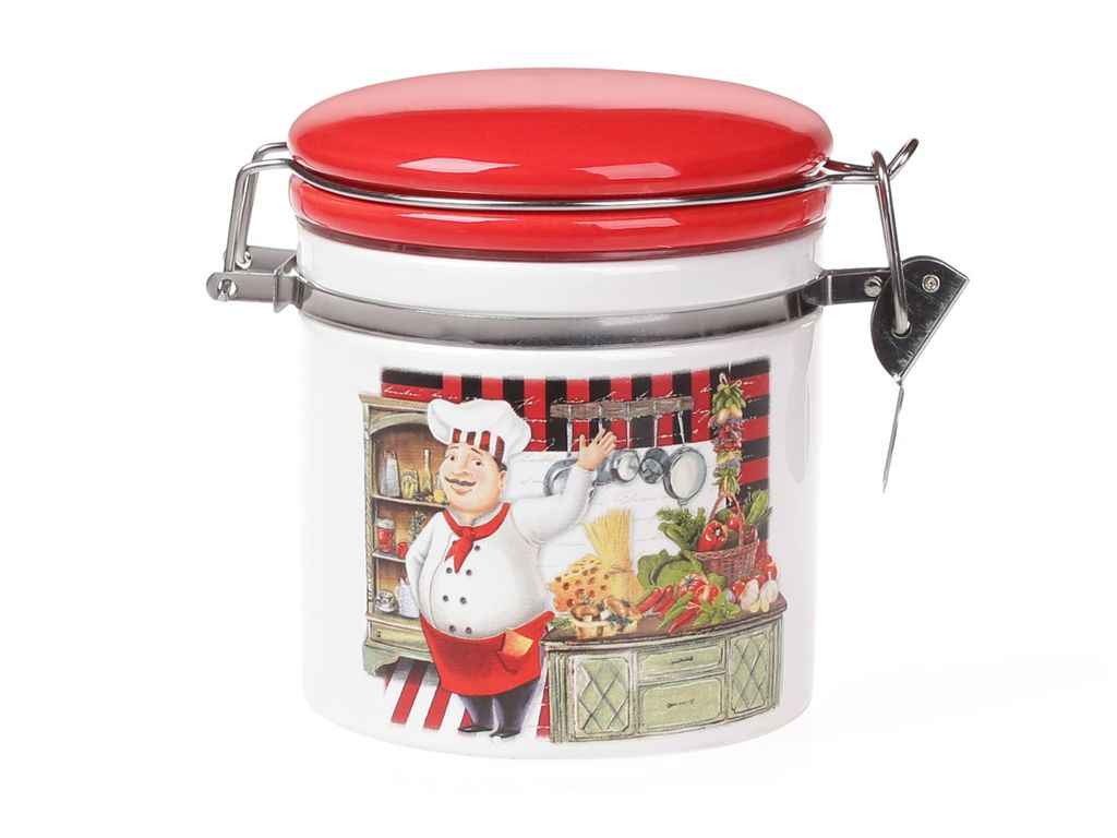 Банка 450мл керамічна на металевій затяжці Шеф ТМ BONADI Банка 450мл керамічна на металевій затяжці Шеф ТМ BONADI