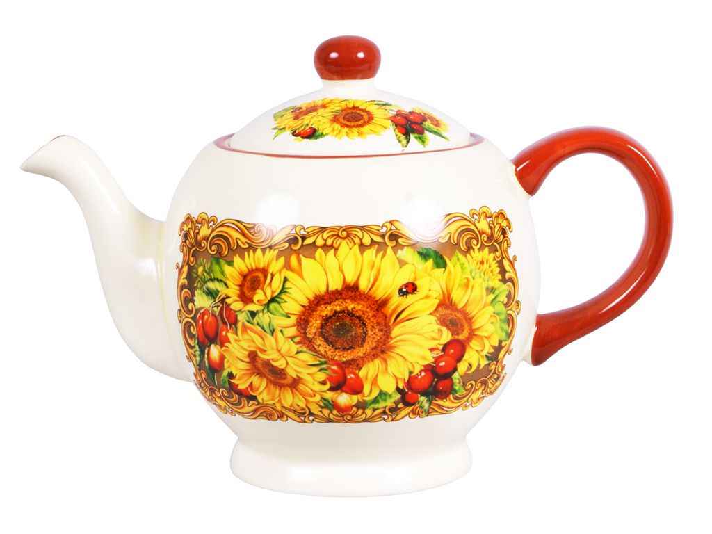 Заварник 1л кераміка Соняшники ТМ BONADI Заварник 1л кераміка Соняшники ТМ BONADI