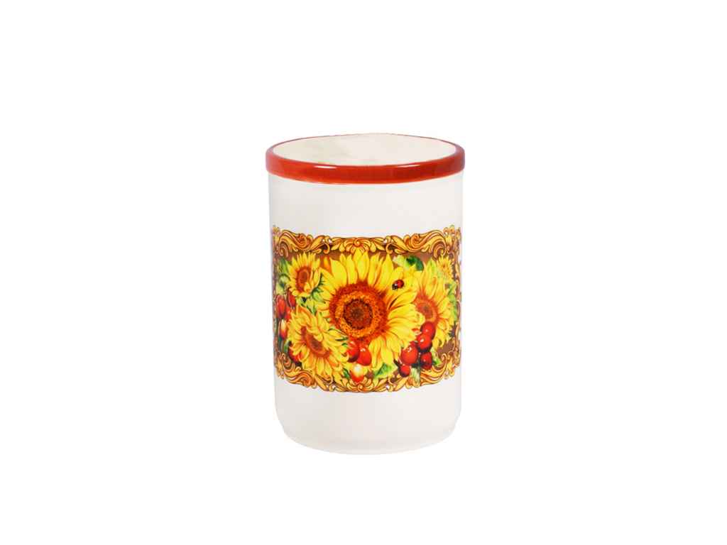 Підставка керамічна 14см для кухонного приладдя Соняшники ТМ BONADI Підставка керамічна 14см для кухонного приладдя Соняшники ТМ BONADI