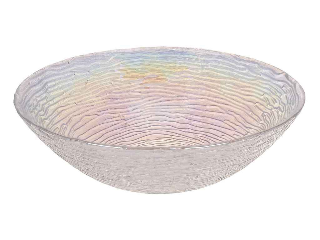 Салатник 900мл скляний прозорий перламутр ТМ BONADI Салатник 900мл скляний прозорий перламутр ТМ BONADI