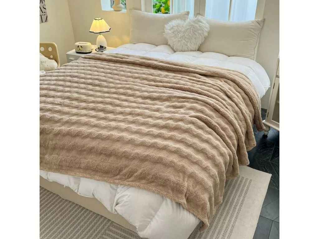 Плед 180*200 мікрофібра арт.006-19 бежевий ТМ COLORFULHOME Плед 180*200 мікрофібра арт.006-19 бежевий ТМ COLORFULHOME