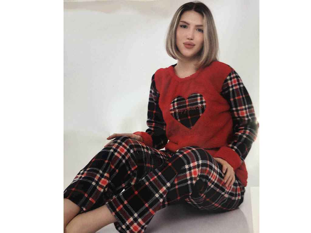 Піжама жіноча фліс/махра арт.P0169-1177T р.M червоний ТМ MODY Піжама жіноча фліс/махра арт.P0169-1177T р.M червоний ТМ MODY