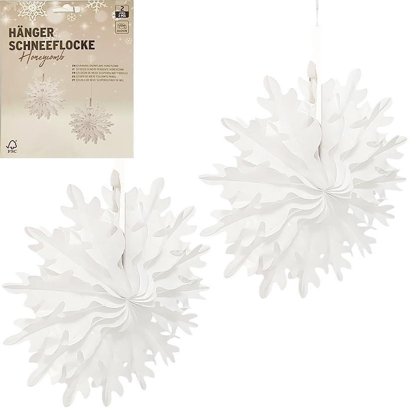 Набор подвесных бумажных новогодних украшений "Снежинка" CG-11, 2 шт Набор подвесных бумажных новогодних украшений "Снежинка" CG-11, 2 шт