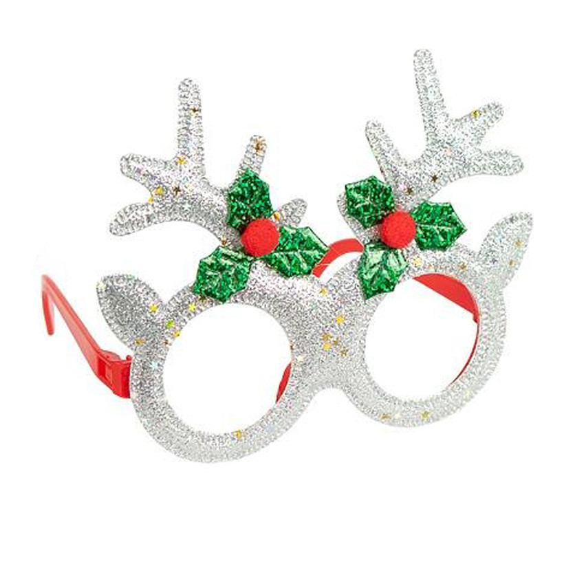 Очки новогодние "Рожки оленя" 2518-SP(Silver) размер 13 см Очки новогодние "Рожки оленя" 2518-SP(Silver) размер 13 см